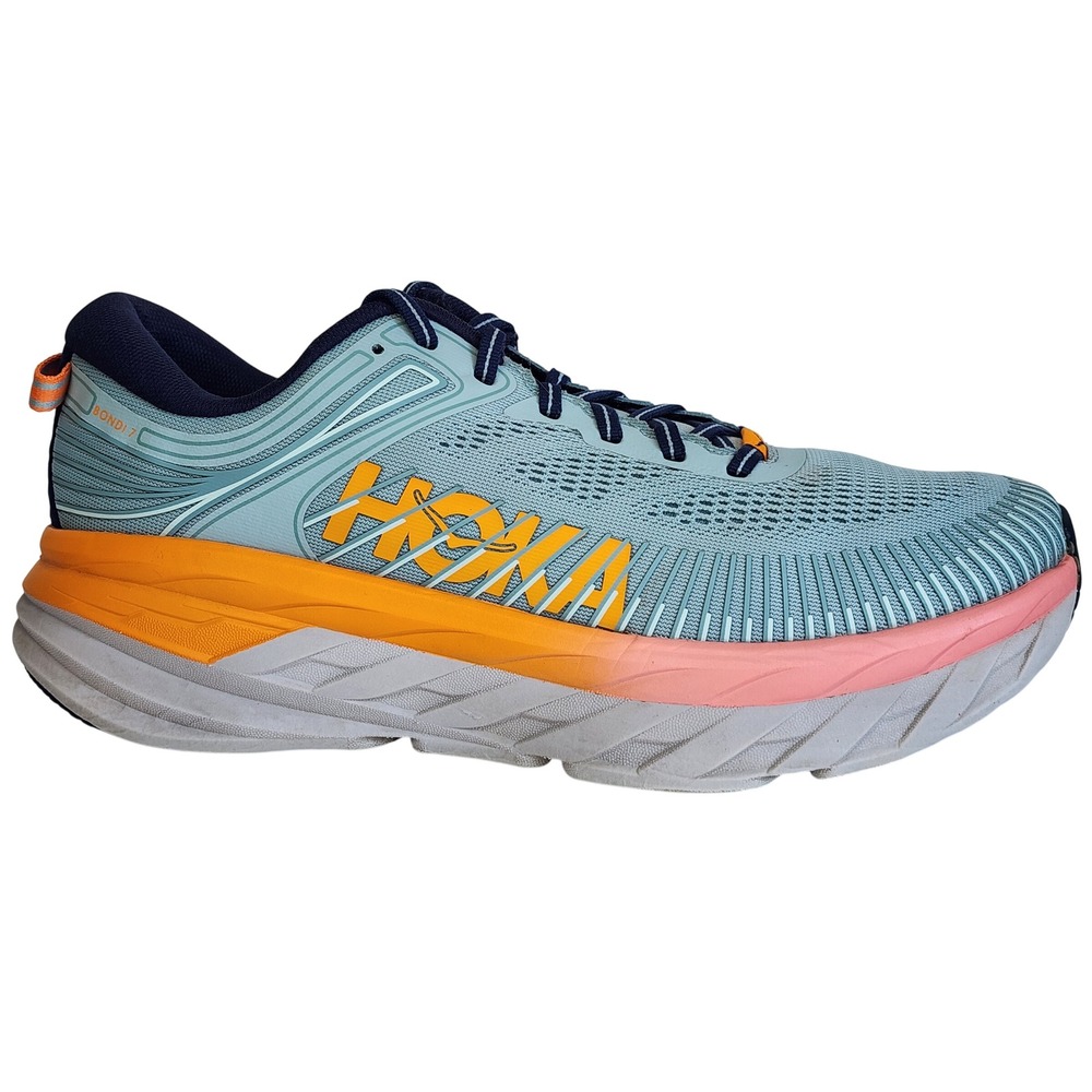 Hoka One One Bondi 7 Womens 10.5 Blue Fog Ombre Running Shoes 1110519